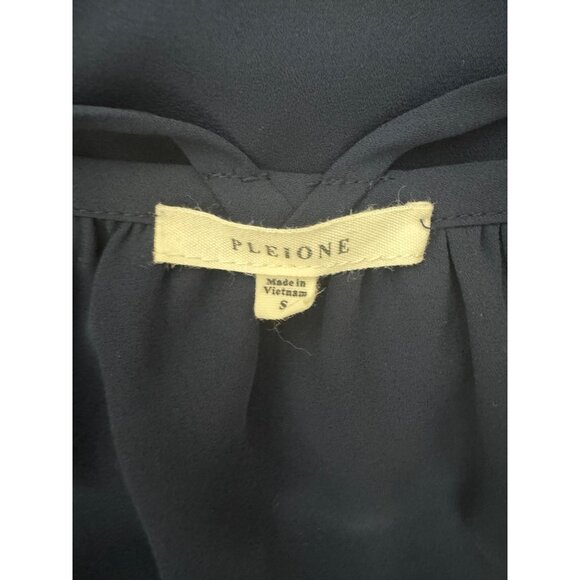 Size‎ Small NAVY BLUE COLD SHOULDER CHIFFON BLOUSE Fall Boho Peasant Bohemian - Picture 5 of 7